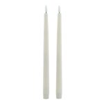 Luxe Collection S/2 Taupe LED Wax Dinner Candles